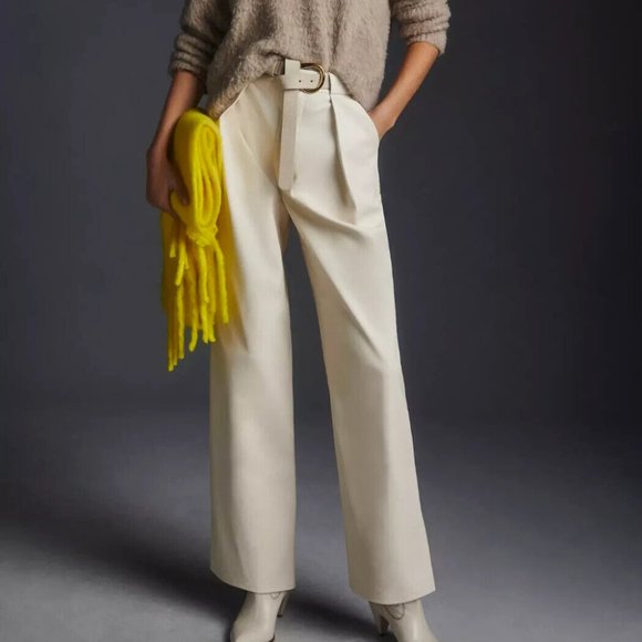 MOTHER 32 High-Waisted Tunnel Vision Pleated Prep Pants Faux Leather Pants NWT